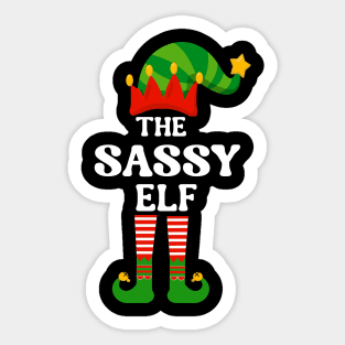 Sassy Elf Matching Family Group Christmas Party Sticker